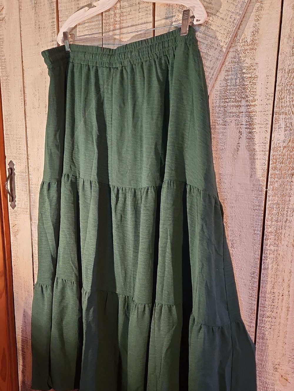 Plus Size - NWT ! Green Cottagecore Ruffle Tiered Maxi Skirt 4 X Boho - Picture 5 of 5